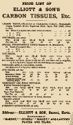 Advert in Amateur Photographer's 1/- Library  -  Elliott & Son's Carbon Tissues