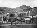 Photograph from View Album of Edinburgh & District, published by Patrick Thomson around 1900  -  Holyrood Palace and Arthur's Seat