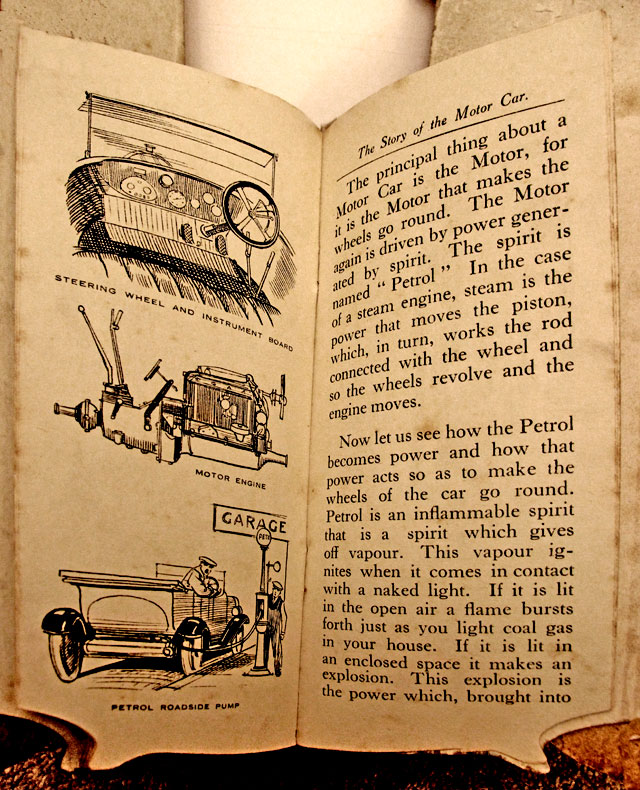 A children's 'book toy' by Valentine & Sons Ltd  -  'The Story of the Motor Car'  -  Pages 16-17