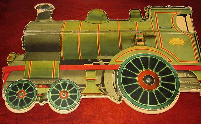 The back cover of a children's' book toy' by Valentine & Sons Ltd - 'The Story of the Railway Engine'