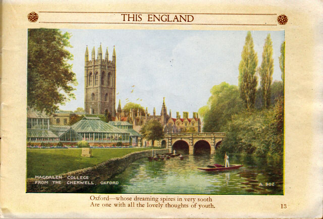 Picture of Oxford from 'This England' book, published by Valentine & Sons