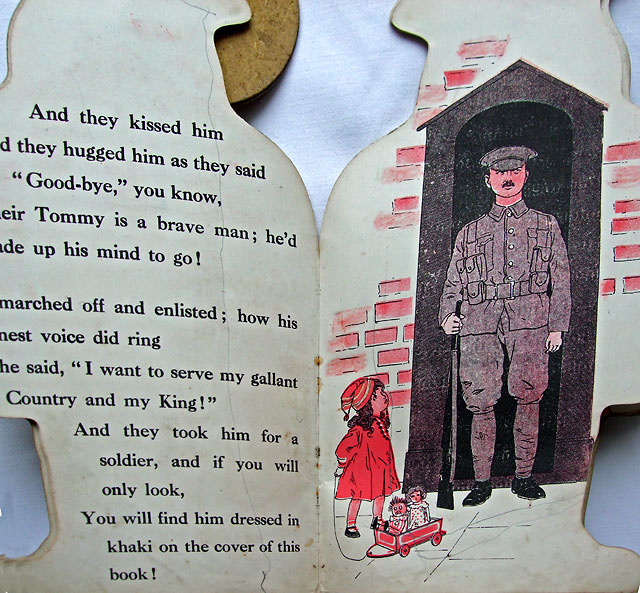Two pages from inside a 'book toy' published by Valentine & Sons - 'Tipperary Tommy'