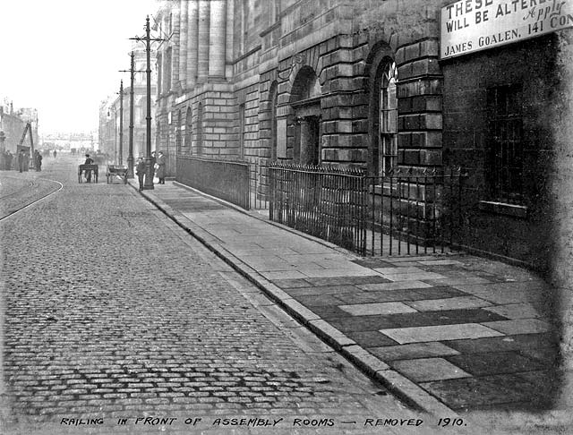 Assembly Rooms, Constitution Street, Leith - Railings removed 1910