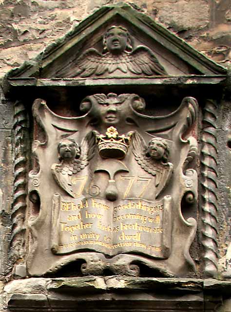 Bible Land, 183-187 Canongate, Edinurgh - zoom-in to cartouche