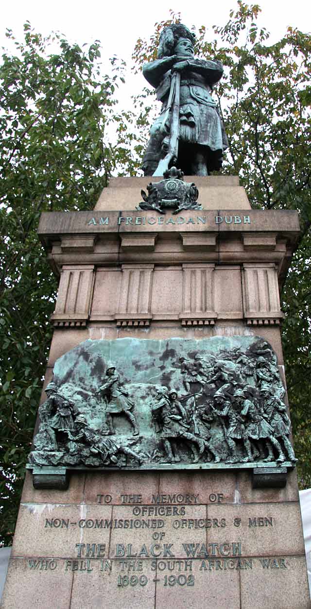 The Black Watch Monument at the corner of Market Street and North Bank Street