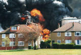 A major fire destroys Bruce Peebles' transformer factory at East Pilton on April 12, 1999