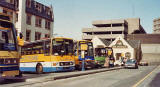 Coaches in the old bus station at Saint Andrew Square