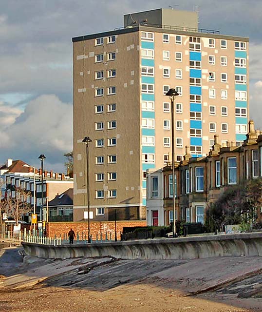 The new tower block built at Joppa on the site of the old Coillesdene House.