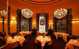 The Dome Restaurant, 14 George Street  -  Chandeliers, Chroistmas decorations and tables set for meals