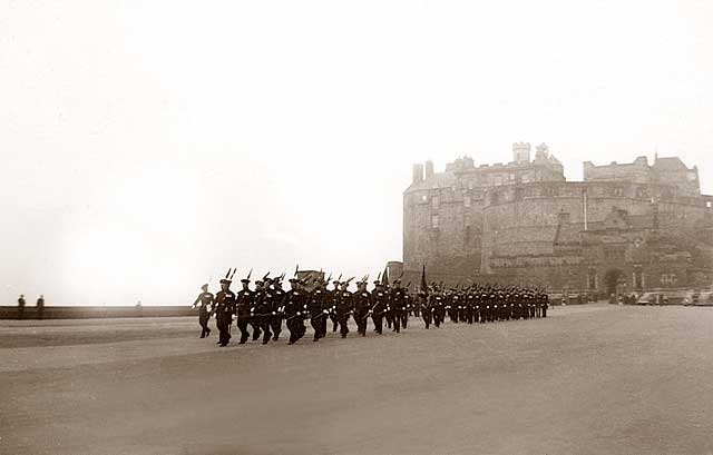 Edinburgh Castle, Esplanade and Rooftop - Around 1953