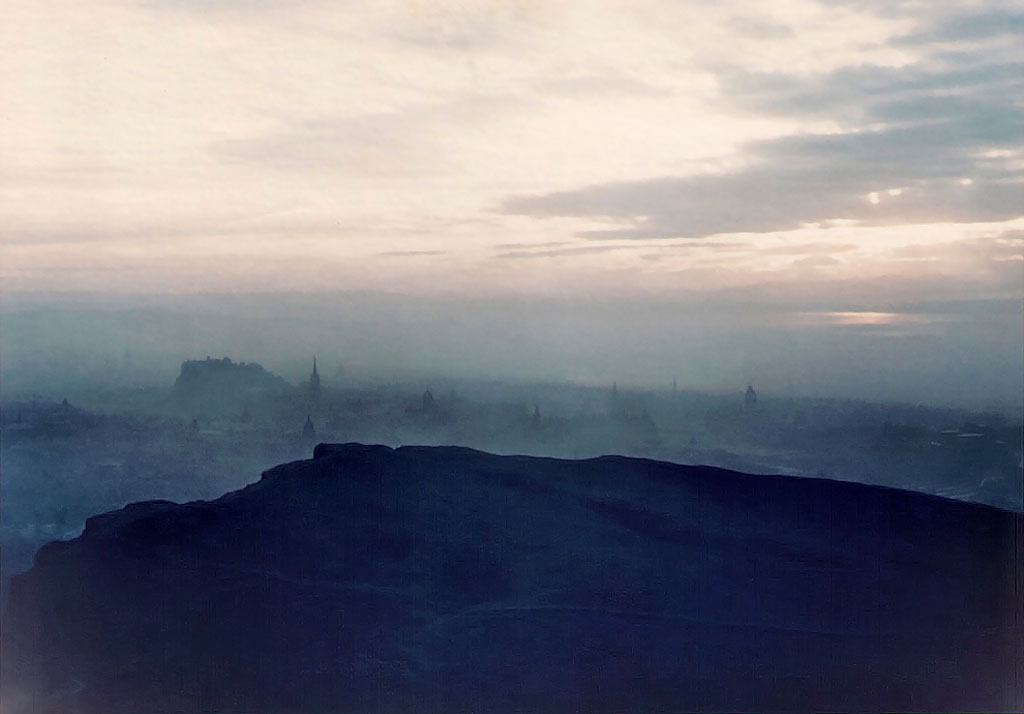 Auld Reekie  -  Looking out from Arthur's Seat, across Edinburgh Old Town, towards Edinburgh Castle  -  Autumn 1959