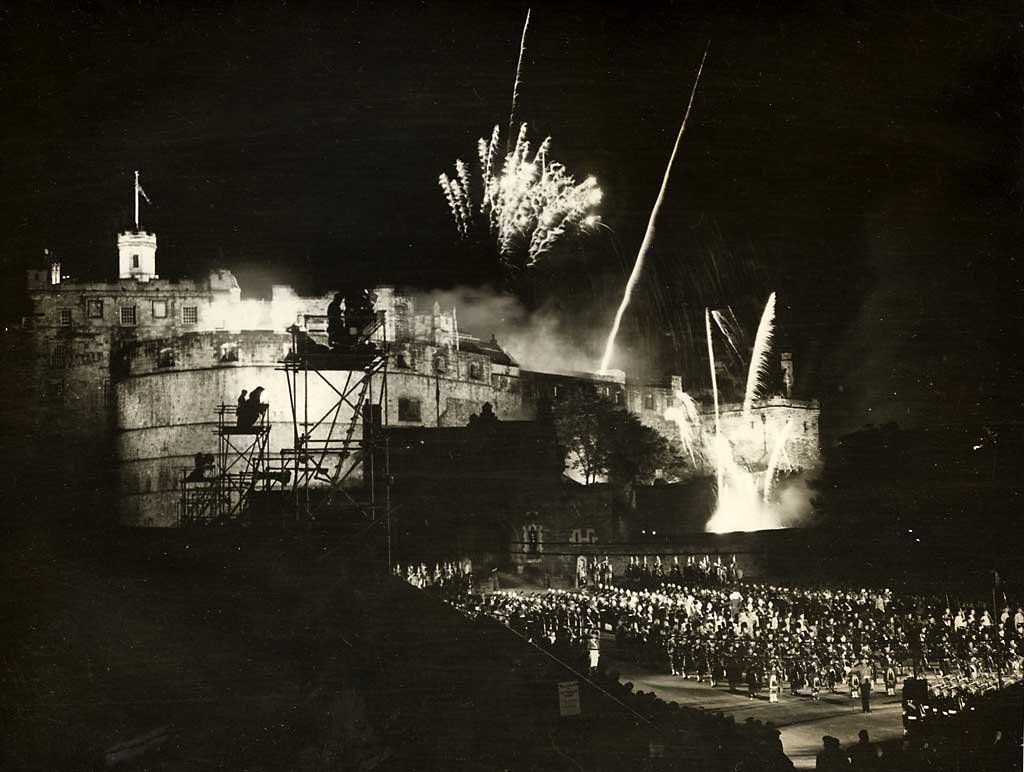 Edinburgh Tattoo, performed on the Esplanade at Edinburgh Castle  -  1956