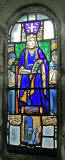 A small stained glass window in St Margaret's Chapel, the oldest building of Edinburgh Castle