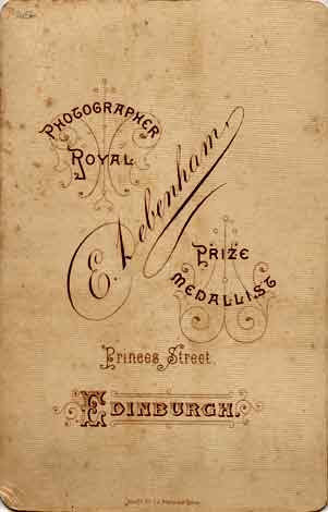 Edwin Debenham  -  Cabinet Print 2 -  back