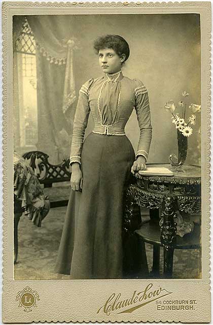 Cabinet print by Claude Low:  Lady, window and flowers