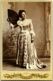 Cabinet print of a Lady in Costume with a Fan  -   from the studio of J McKean, Juncition Bridge, Leith