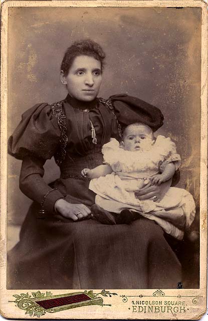 Cabinet print from the studio of Grierson Gordon Mitchel  - Lady and Baby