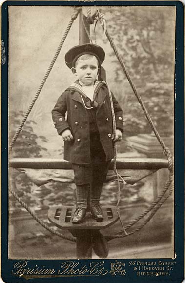 Cabinet Print by Parisian Photo Company - Boy and ropes