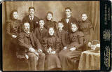 Portrait from the studio of A & G Taylor, Edinburgh  -  10 members of the family of Derek Orange, Kirkcaldy, Fife, Scotland