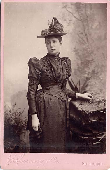 J G Tunny  - Cabinet Print  -  Lady wearing a Hat