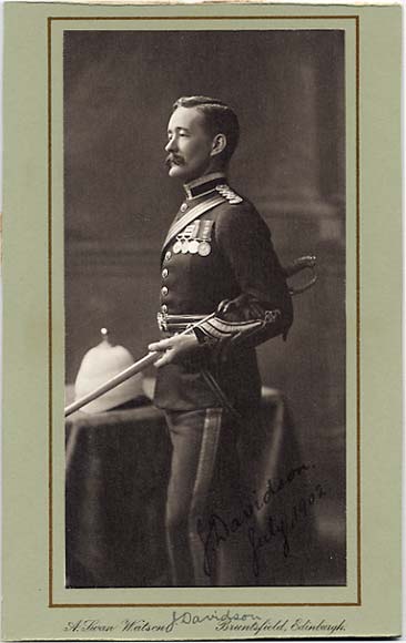 The back of a cabinet print by A Swan Watson  -  Man in Uniform