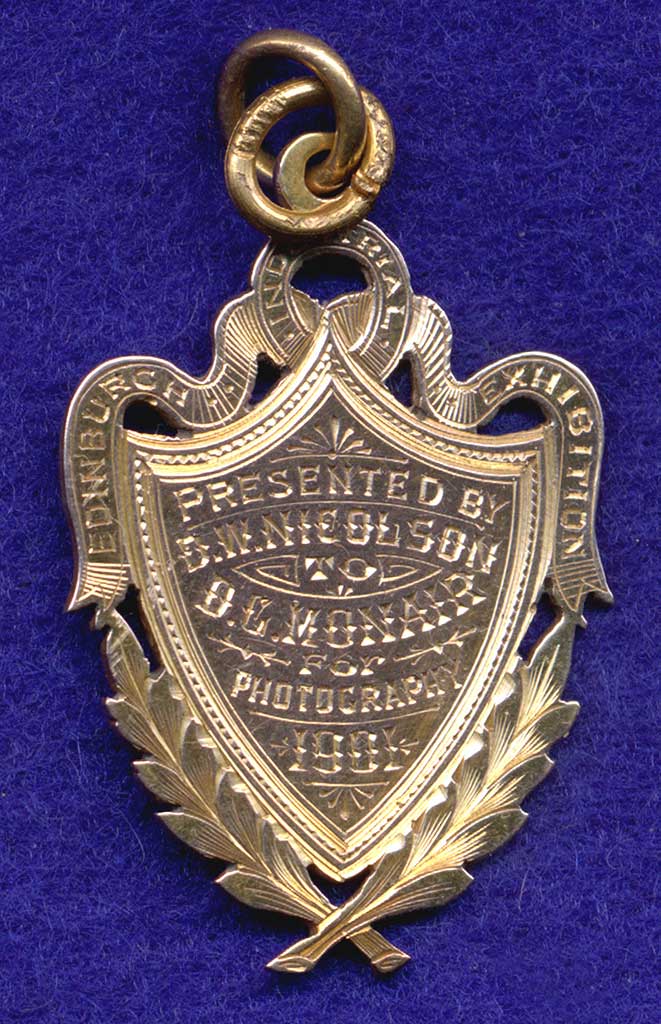 Gold Medal awarded for photography to D L Monair at the Edinburgh Industrial Exhibition 1901