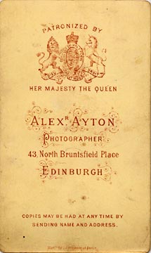 Alex Ayton jun  -  Carte de Visite  -  No 1  -  back