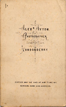 Alex Ayton jun  -  Carte de Visite  -  No 4  -  back