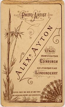 Alex Ayton jun  -  Carte de Visite  -  No 8  -  back