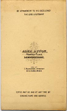 Alex Ayton jun  -  Carte de Visite  -   No 9  -  back