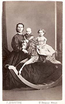 The back of a carte de visite by John Horsburgh  from studio at 17 Princes Street  -  man seated