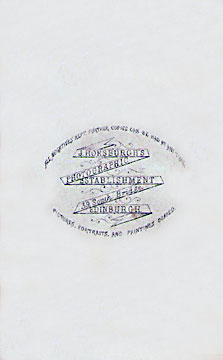 The back of a carte de visite by John Horsburgh from studio at 39 South Bridge - A Gentleman