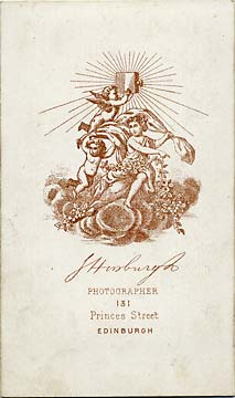 The back of a carte de visite by John Horsburgh  -  Small head of a man