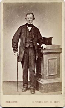 A carte de visite by John Horsburgh   -  man with stick and top hat