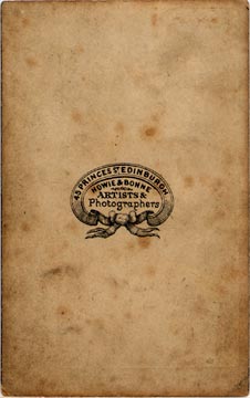 Back of a Carte de Visite of a Lady by Howie & Bonne