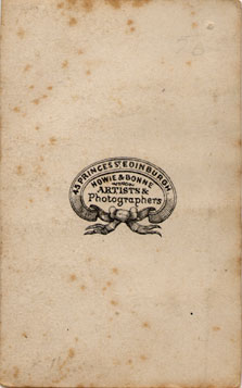 Back of a Carte de Visite of a Man by Howie & Bonne