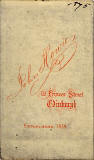 Back of a carte de visite by John Howie  -  No 1875
