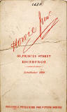The back of a Carte de Visite by James Howie Junioe, showing date established 1839