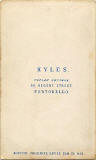 The back of a carte de visite  Kyles  -  36 Regent Street  -  Lady and gate