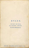 The back of a carte de visite  Kyles  -  36 Regent Street  -  Lady and gate