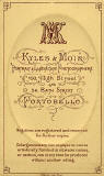 The back of a carte de visite  -  Kyles & Moir  - 1877 to 1882  -  Man with a large moustache