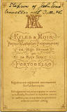 The back of a carte de visite  -  Kyles & Moir  - 1877 to 1882  -  A lady