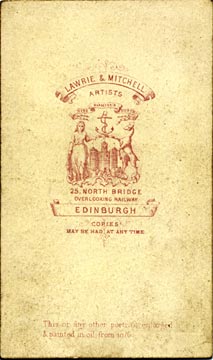 Lawrie & Mitchell carte de visite  -  faded  -  back
