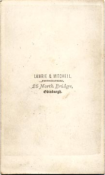 Lawrie & Mitchell  -  the back of a carte de visite