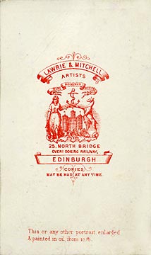 Lawrie & Mitchell  -  the back of a carte de visite