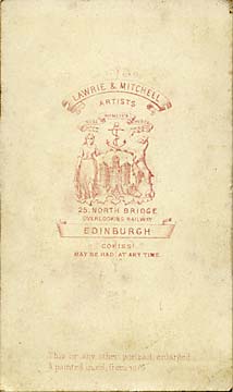 Lawrie & Mitchell  -  the back of a carte de visite