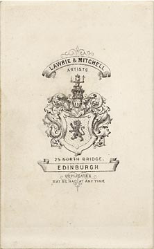 Lawrie & Mitchell  -  the back of a carte de visite