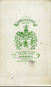 Lawrie & Mitchell  -  the back of a carte de visite