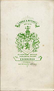 Lawrie & Mitchell  -  the back of a carte de visite