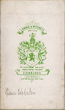 Lawrie & Mitchell  -  the back of a carte de visite